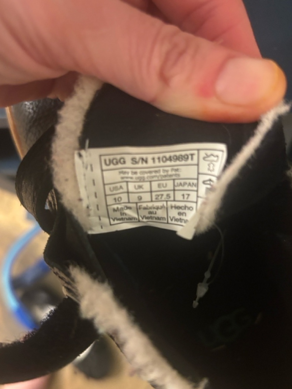 UGG Rennon II Shoes Toddler Boy 10 Black Tan Leather Suede Double Strap Sneakers - Picture 7 of 8